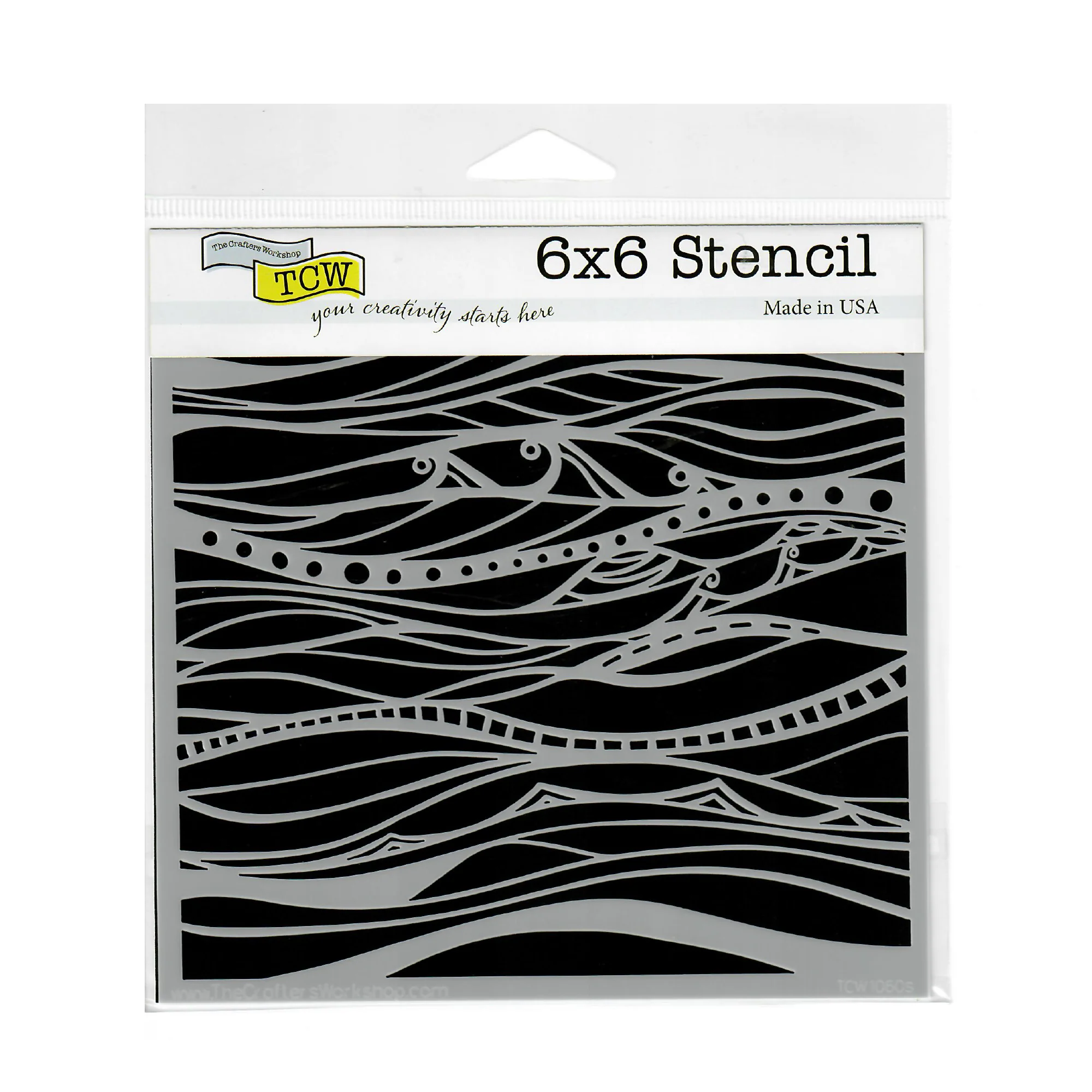 The Crafter's Workshop Stencil 6" x 6" - Calm Waves