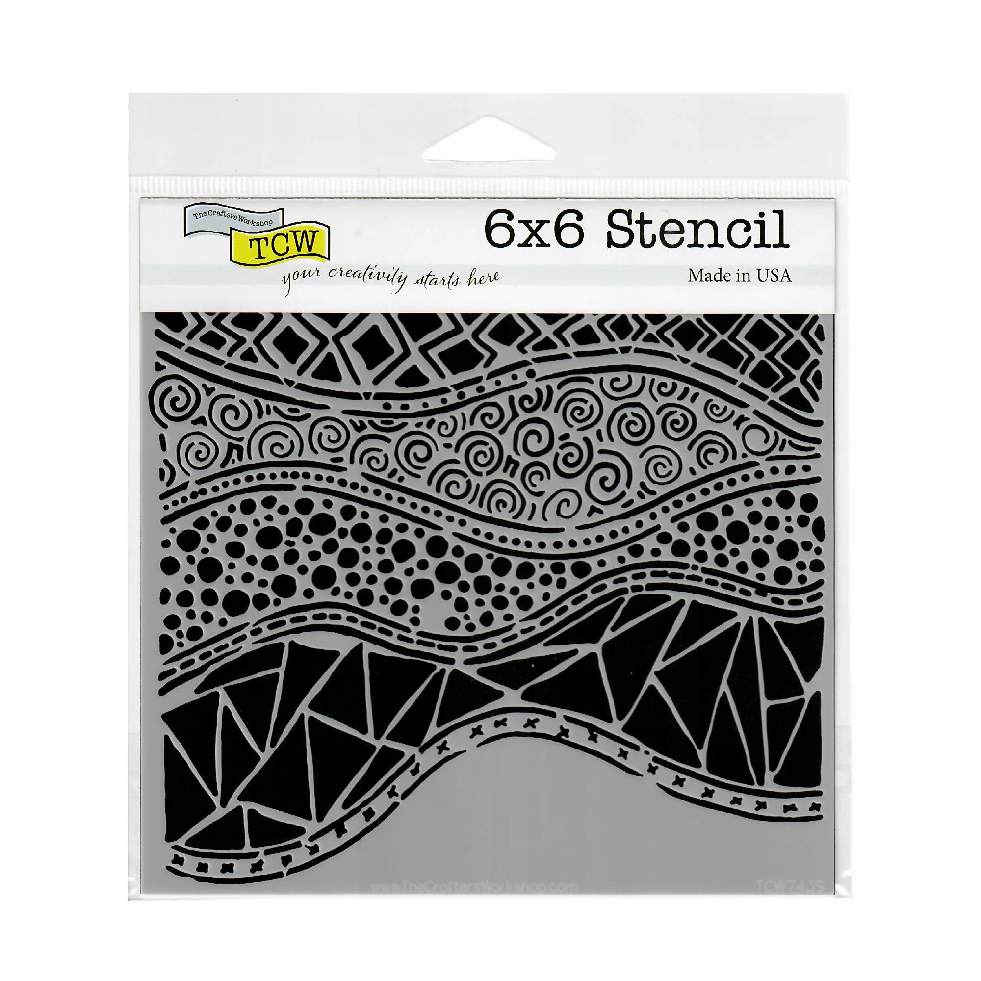 The Crafter's Workshop Stencil 6" x 6" - Crazy Waves