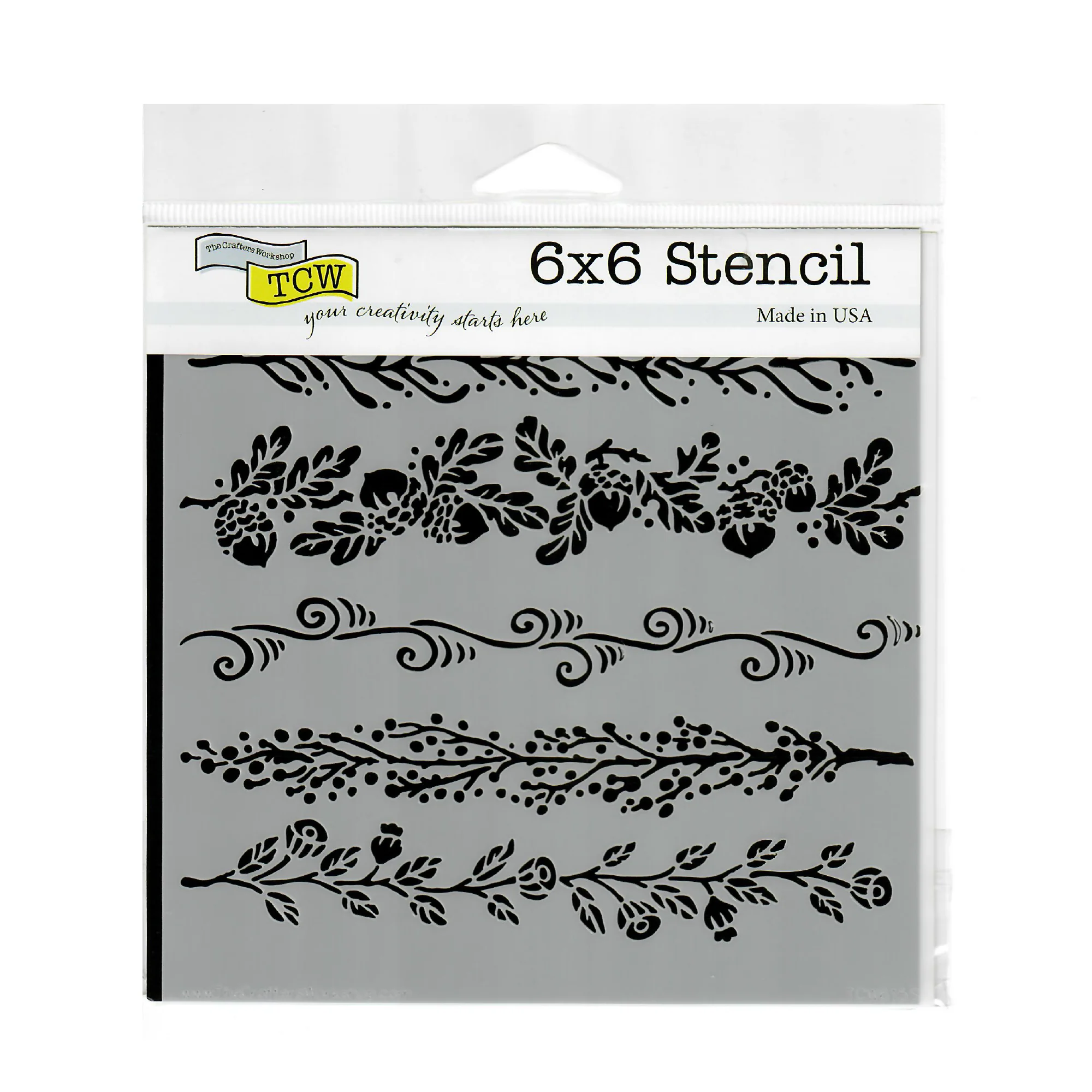 The Crafter's Workshop Stencil 6" x 6" - Fanciful Borders