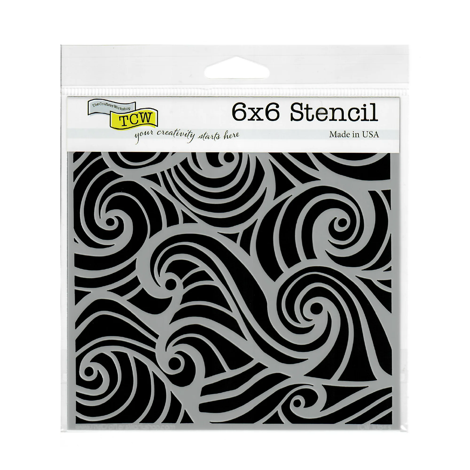 The Crafter's Workshop Stencil 6" x 6" - Swirling Waves