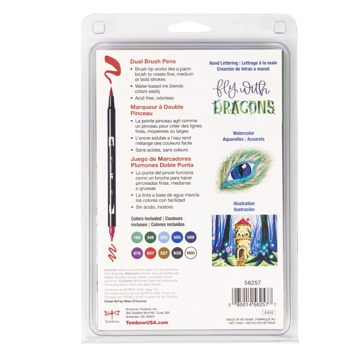 Tombow Dual Brush Pen Set of 10 - Dragons - Image 10