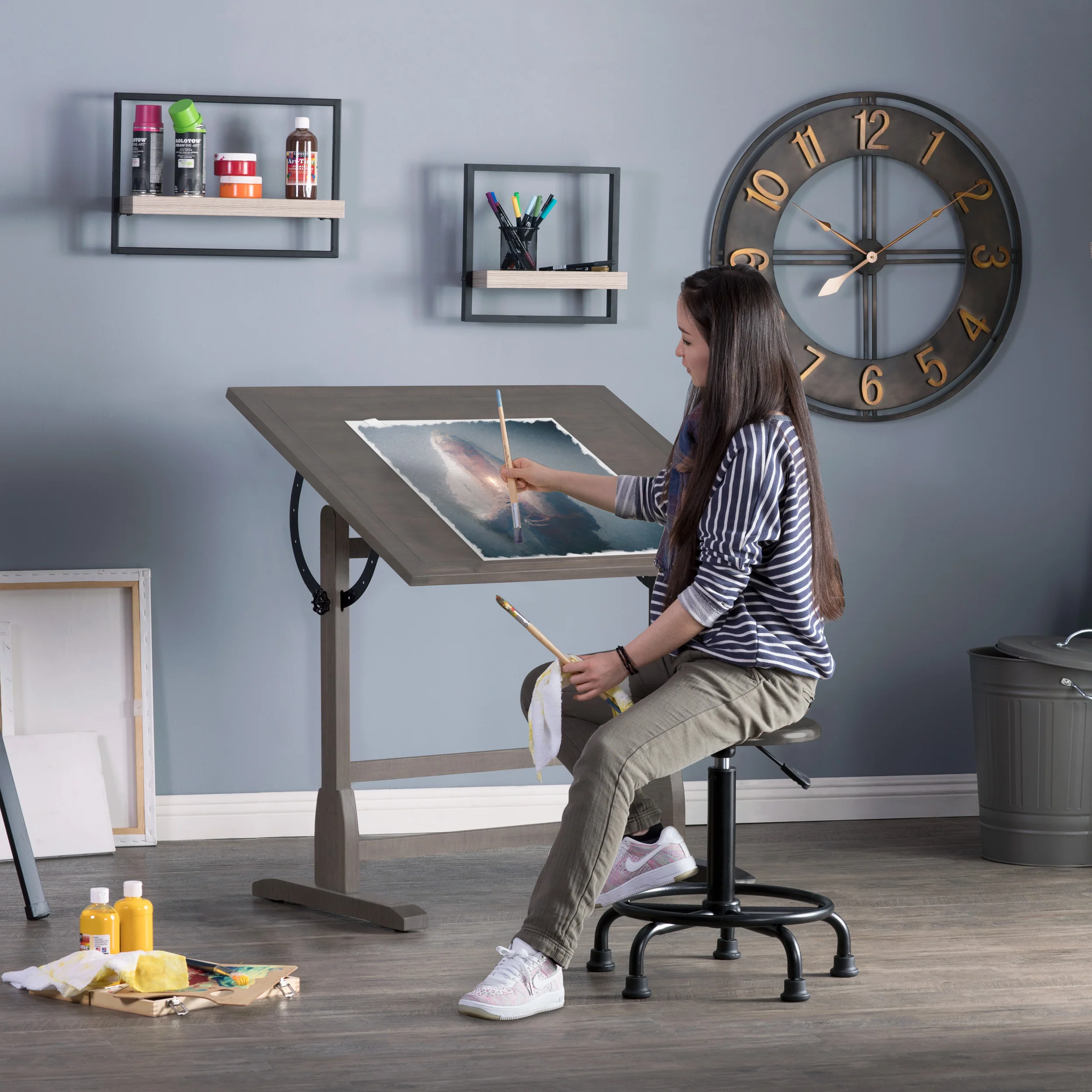 Studio Designs Vintage Draft Table Grey - 36" x 24" (Special Order) - Image 10