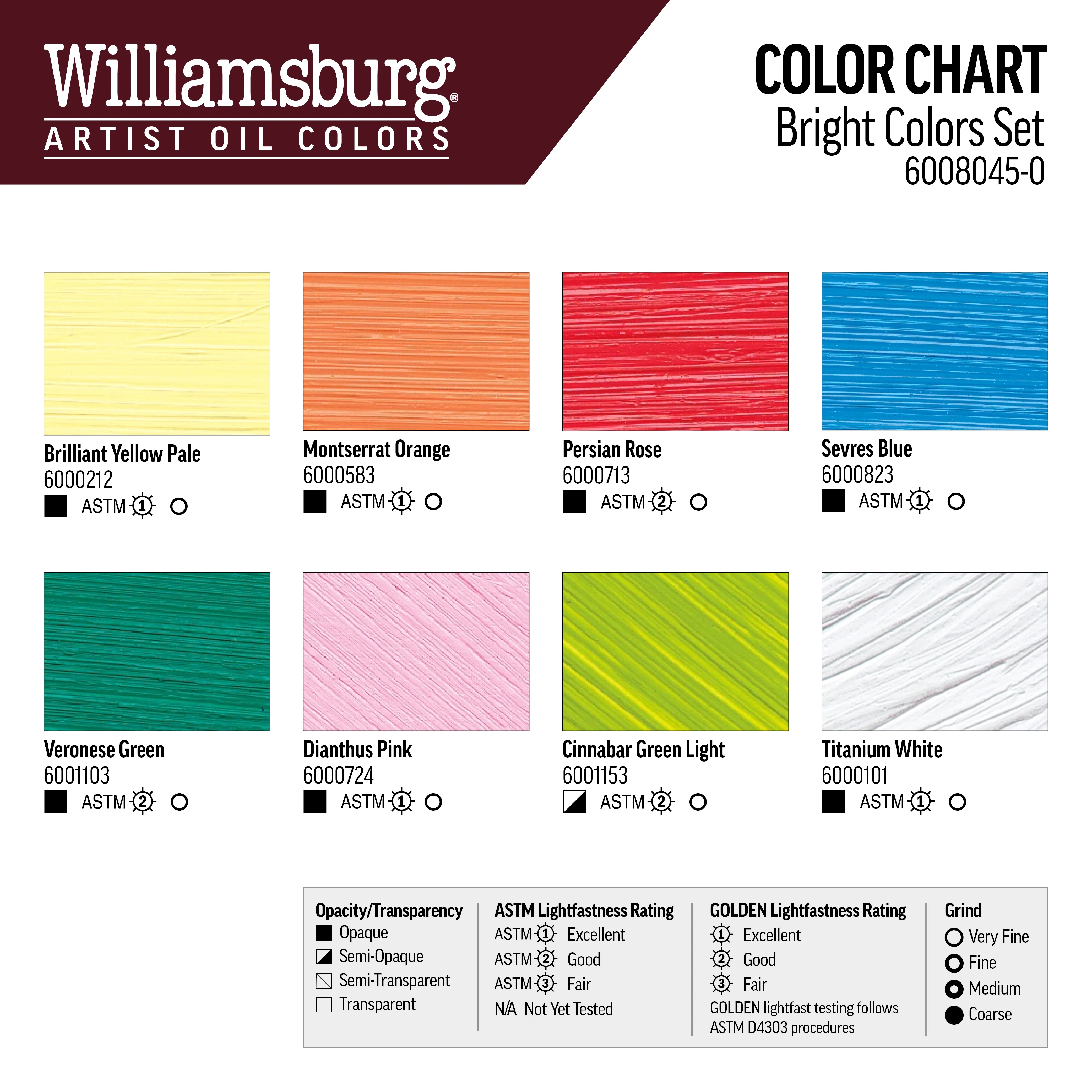 Williamsburg Oils - Bright Colors Set of 7 x 22ml & 1 x 37ml - Image 3