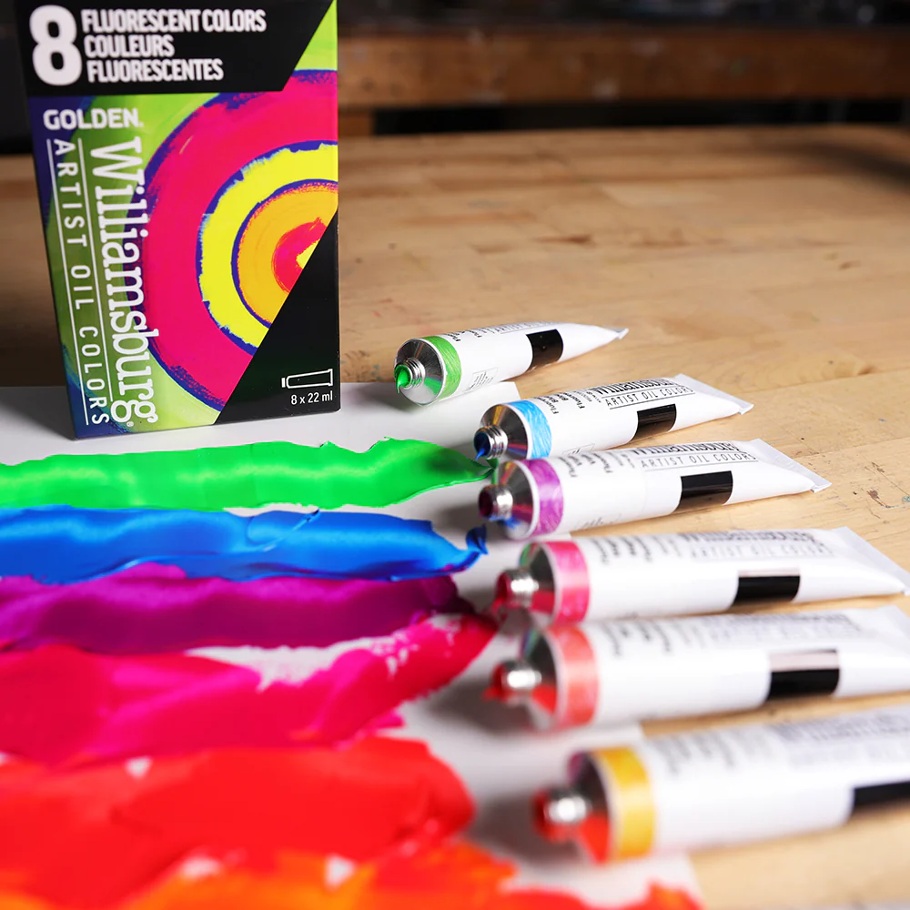 Williamsburg Oils - Fluorescent Colors Set of 8 x 22ml - Image 2