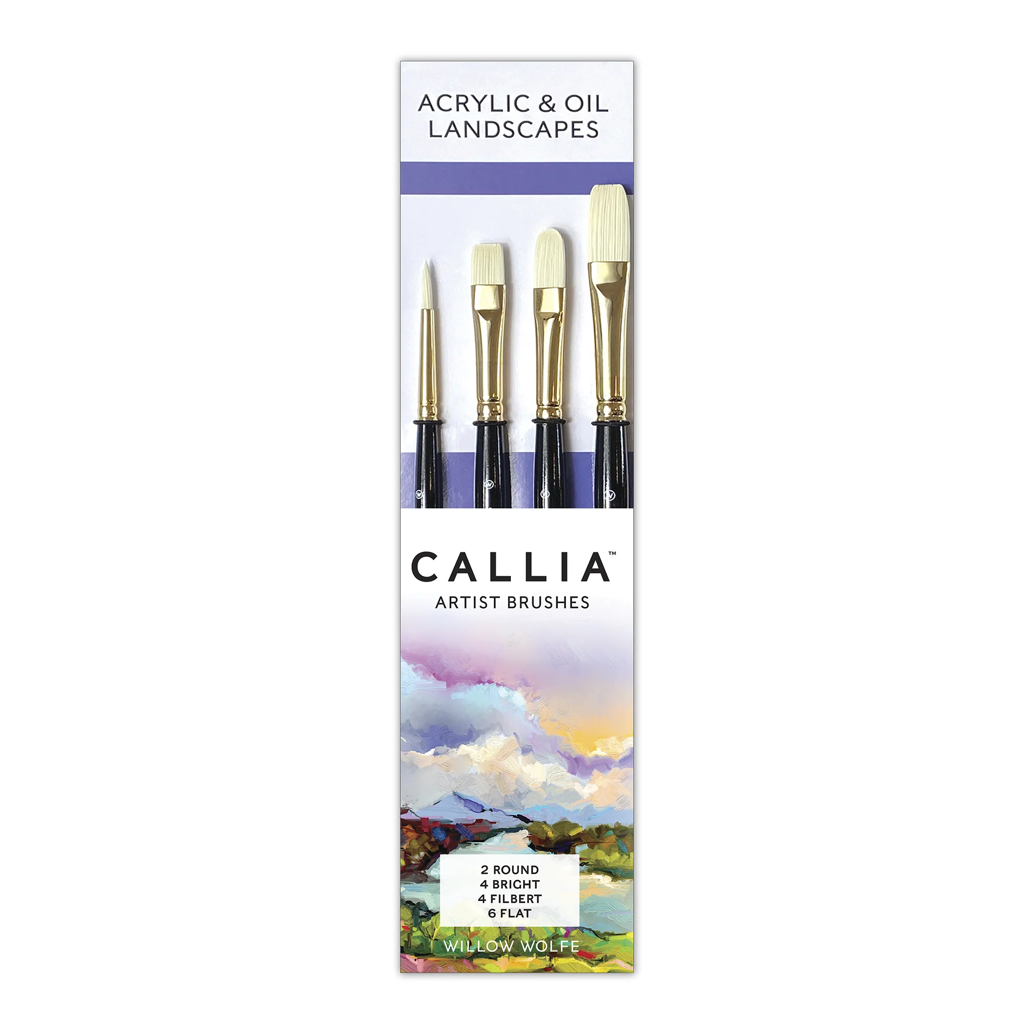 Willow Wolfe Callia Acrylic & Oil Landscapes Set of 4