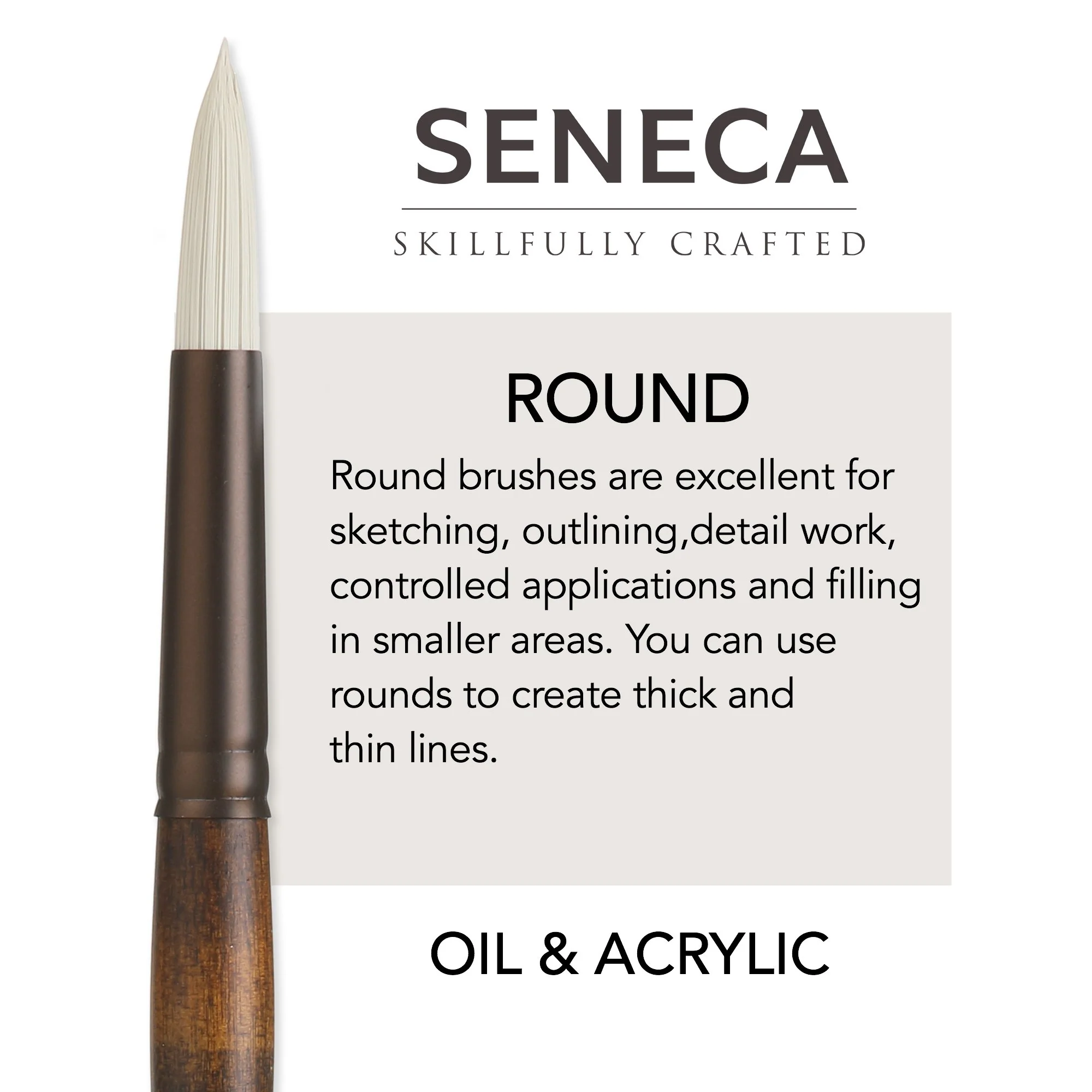 Willow Wolfe Seneca Oil & Acrylic Brushes - Round - Image 2