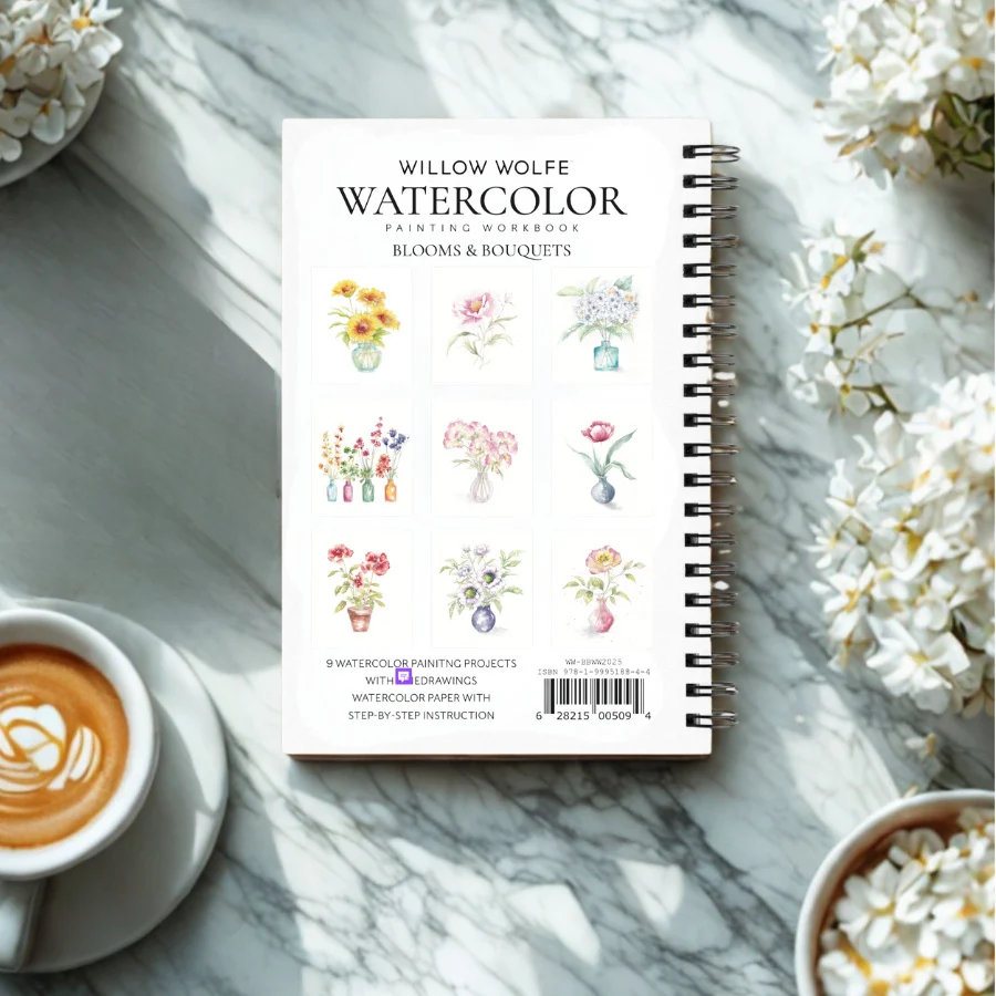 Willow Wolfe Watercolor Workbook - Blooms & Bouquets - Image 3