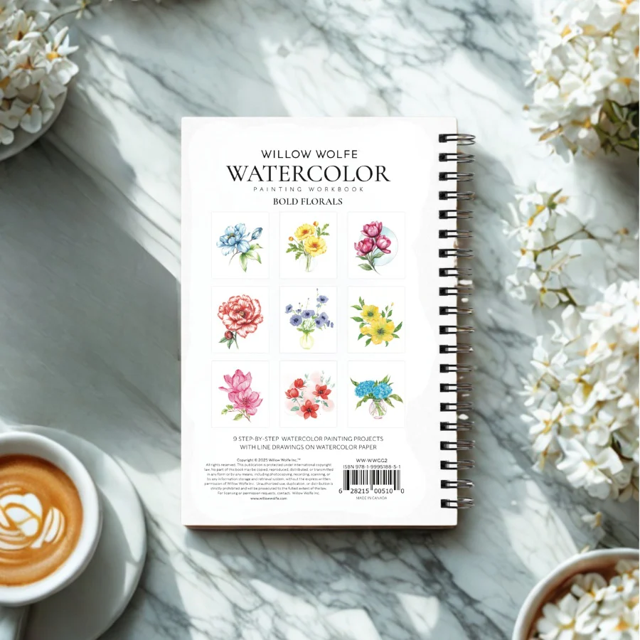 Willow Wolfe Watercolor Workbook - Bold Florals - Image 4