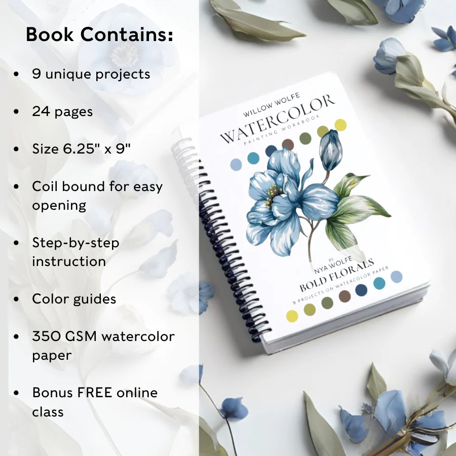 Willow Wolfe Watercolor Workbook - Bold Florals - Image 5