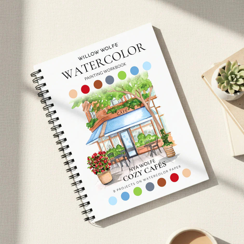 Willow Wolfe Watercolor Workbook - Cozy Cafes - Image 3