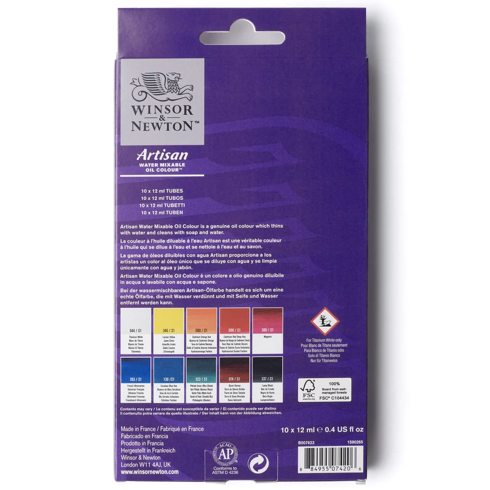 Winsor & Newton Artisan Water Mixable Oil Colour Set of 10 - Image 3