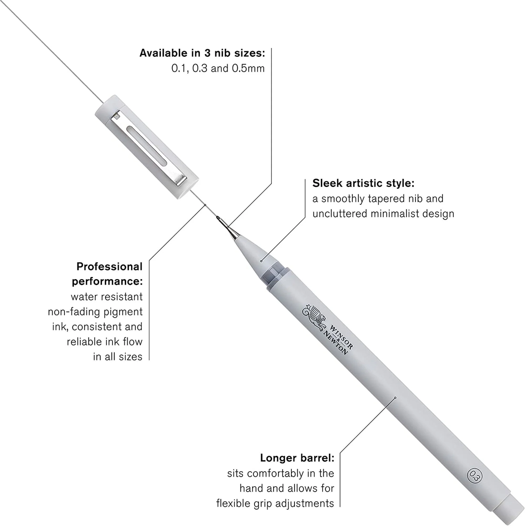 Winsor & Newton Fineliner Pens - Cool Grey - Image 4