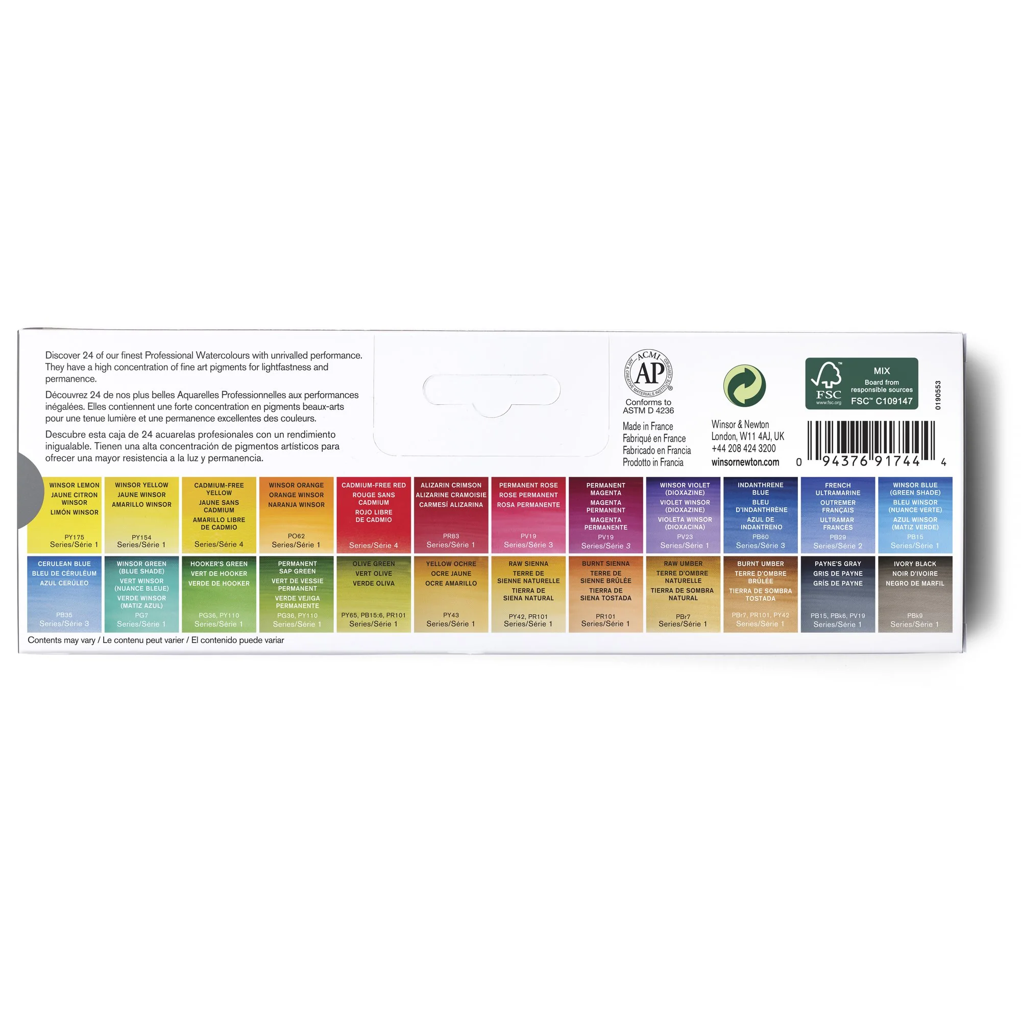 Winsor & Newton Professional Watercolour Set of 24 Complete Travel Tin - Image 3