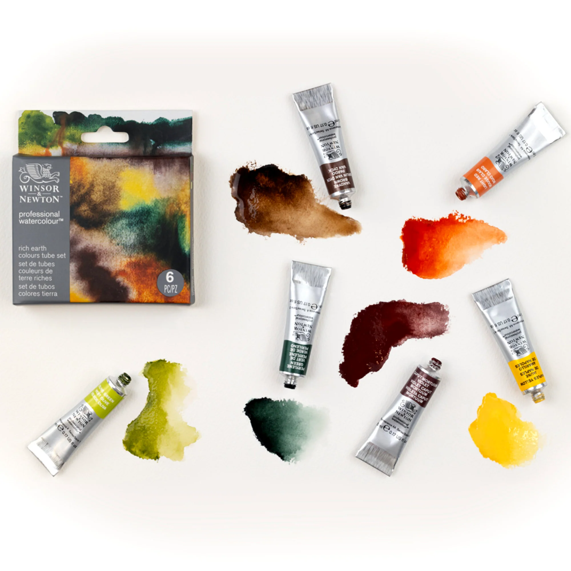 Winsor & Newton Professional Watercolour Set of 6 Rich Earth Colour Tubes - Image 3