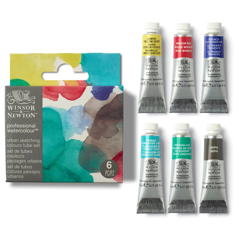 Winsor & Newton Professional Watercolour Urban Sketching Colours Tube Set of 6 - Image 3