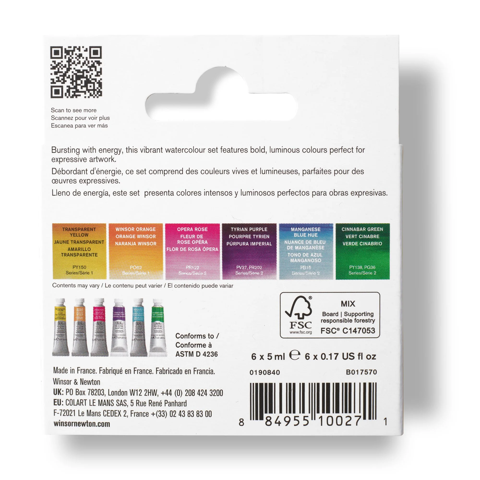 Winsor & Newton Professional Watercolour Vibrant Colours Tube Set of 6 - Image 6