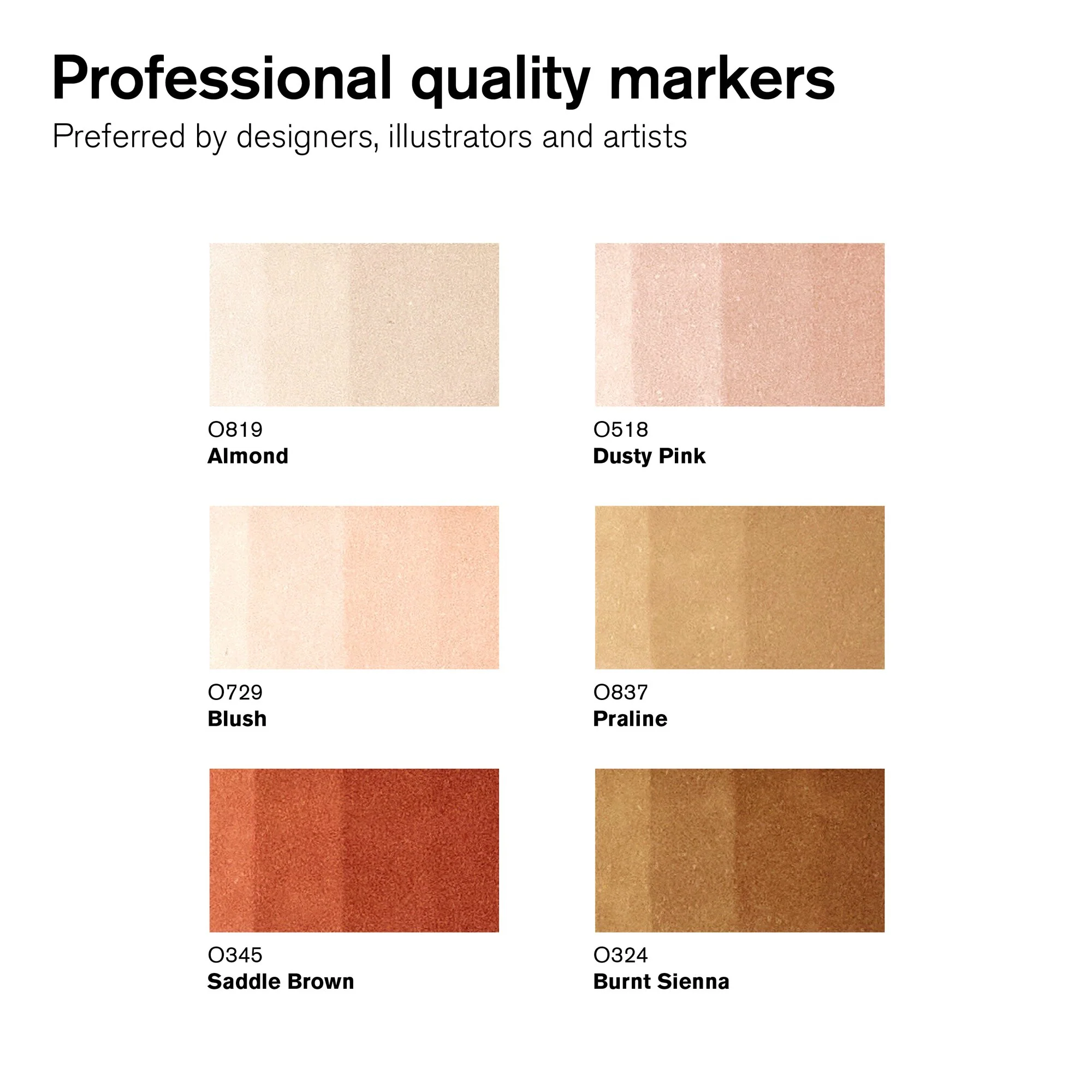 Winsor & Newton Promarker Brush Set of 6 Skin Tones - Image 2