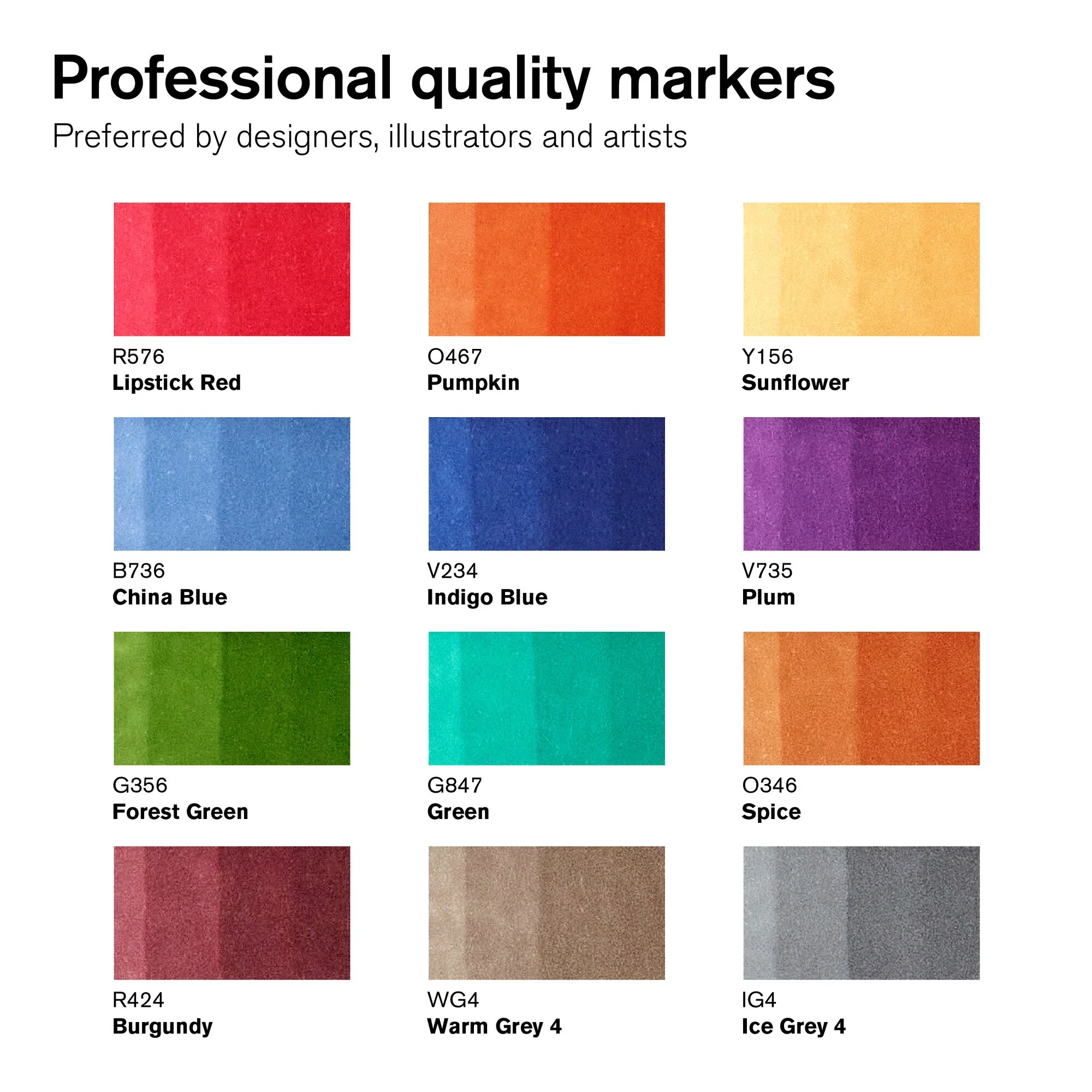 Winsor & Newton Promarker Set of 12 Tattoo Tones - Image 2
