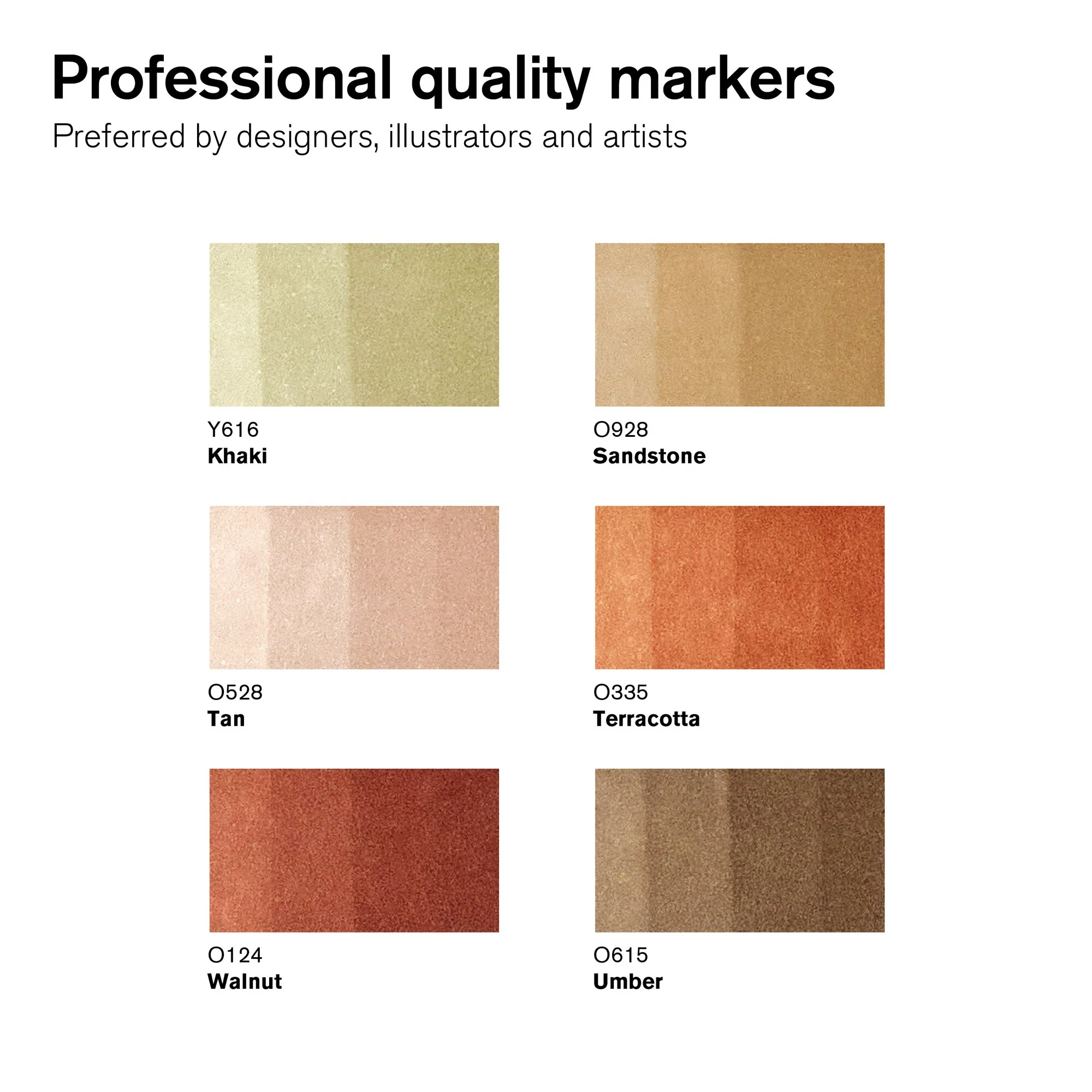 Winsor & Newton Promarker Set of 6 Earth Tones - Image 2