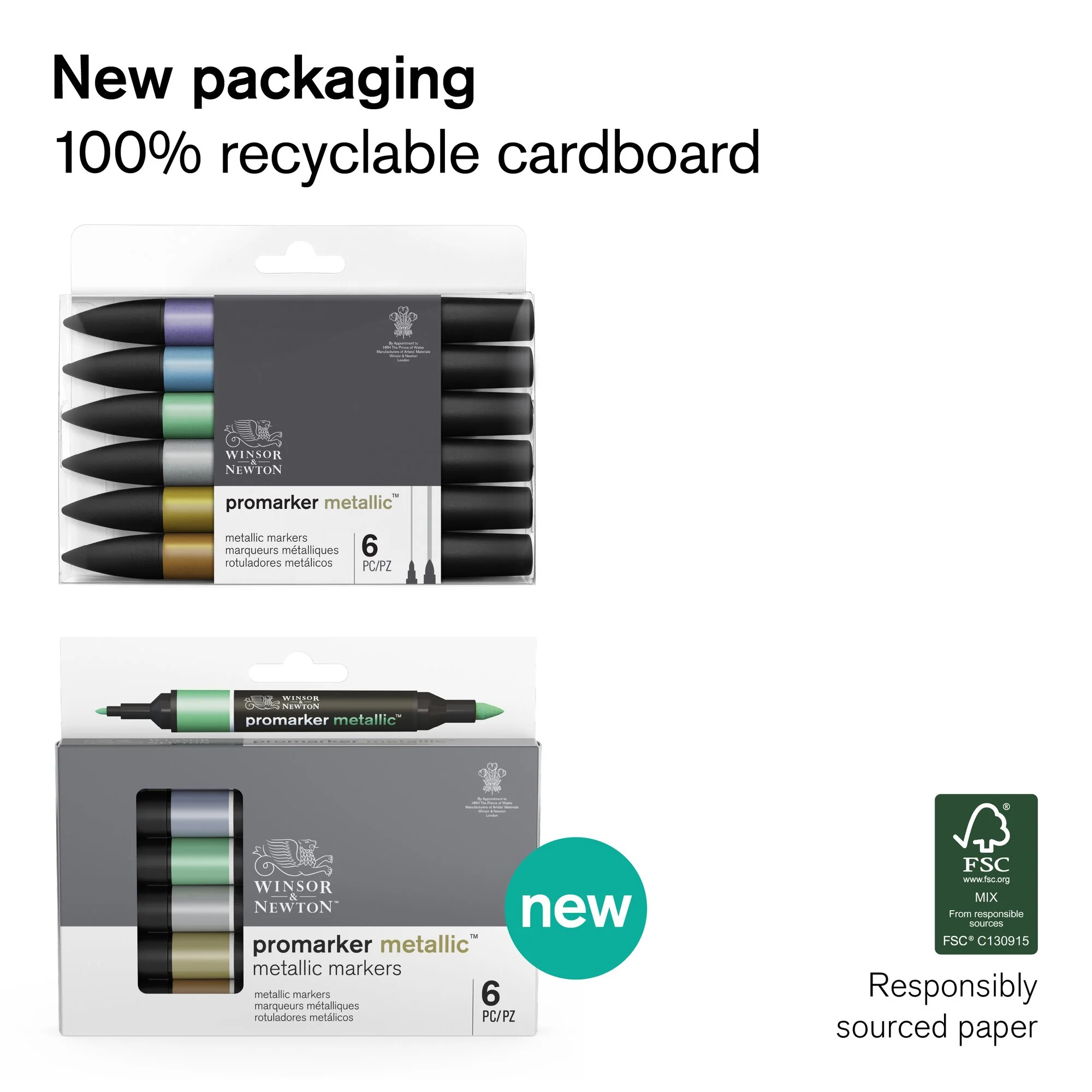 Winsor & Newton Promarker Set of 6 Metallic - Image 6