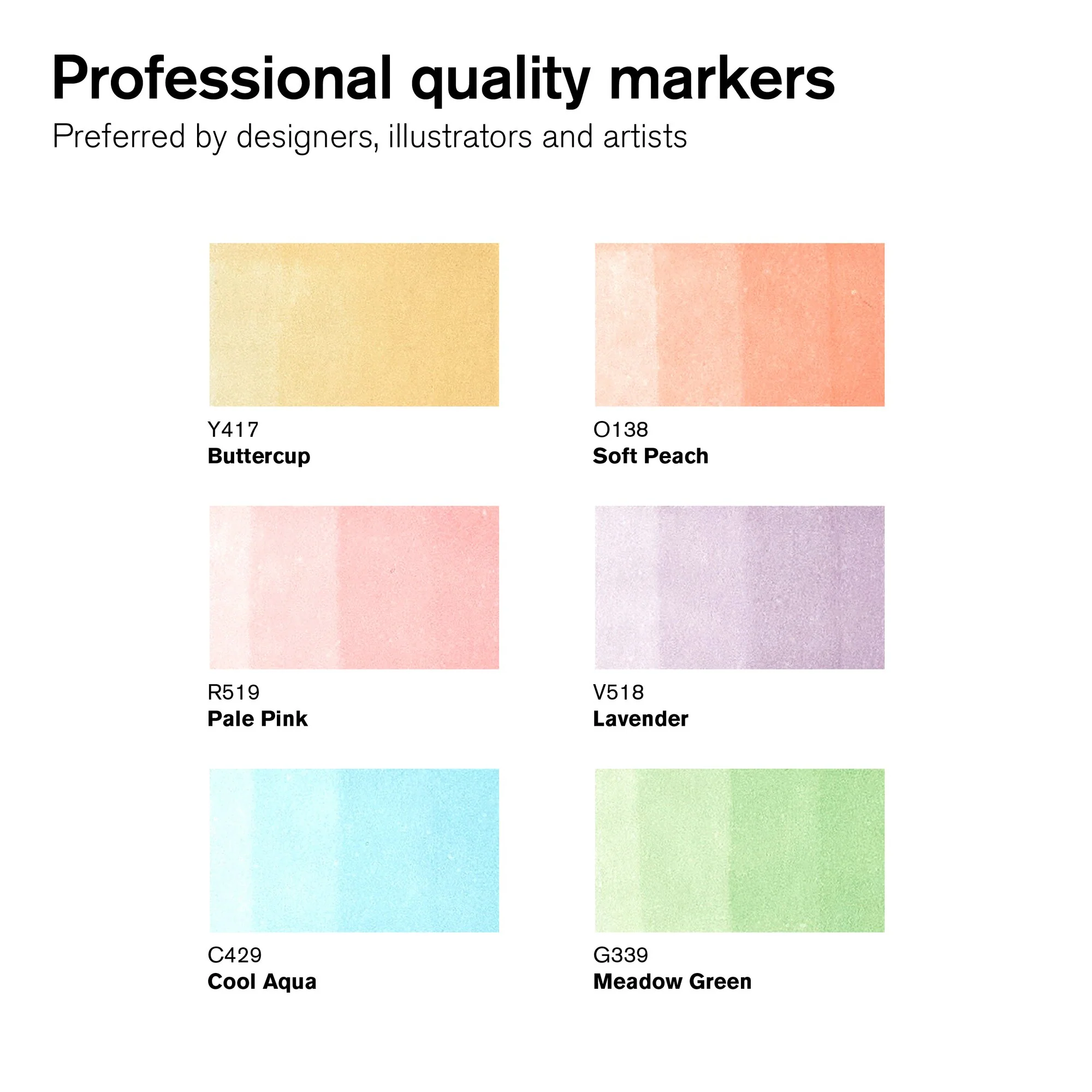 Winsor & Newton Promarker Set of 6 Pastel Tones - Image 2