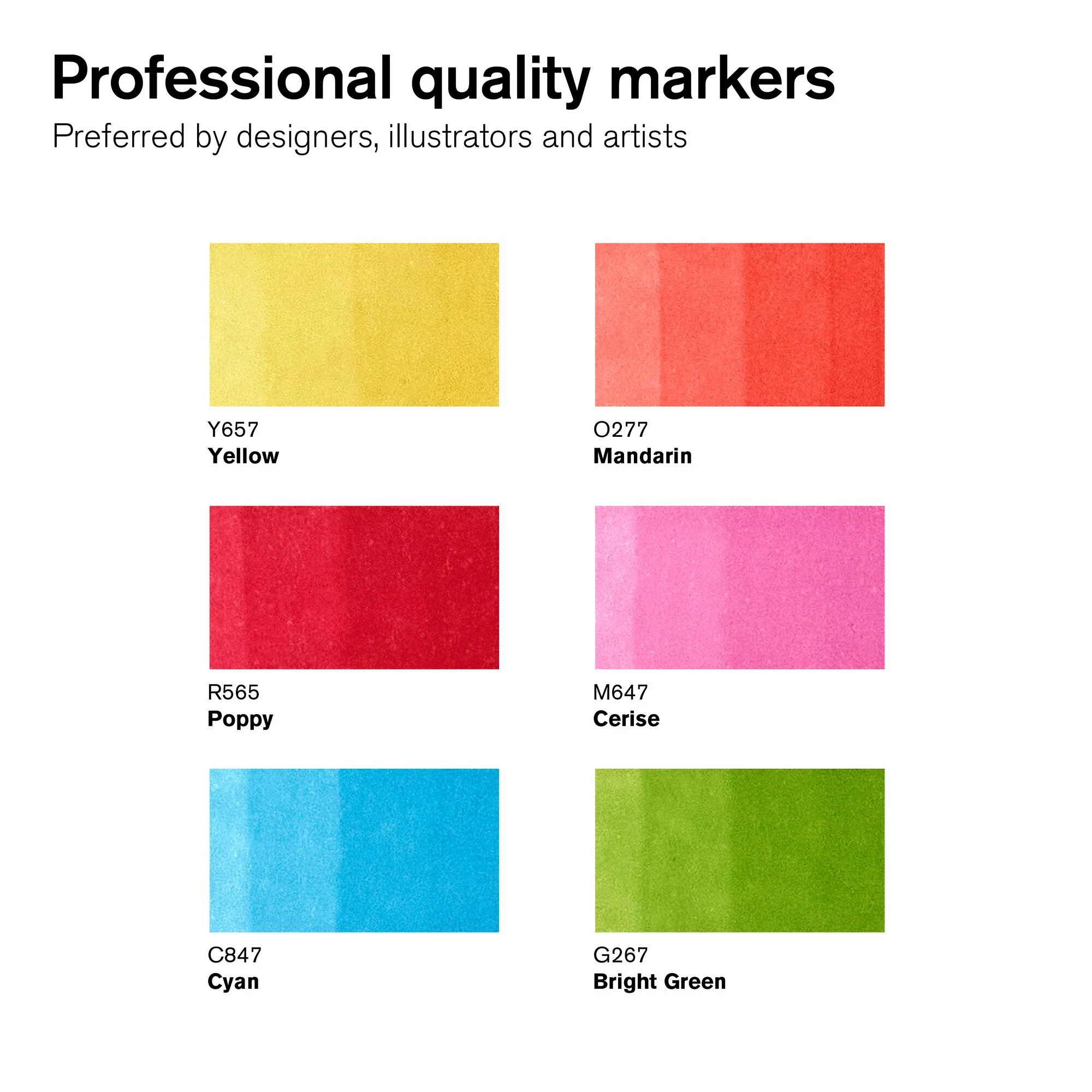 Winsor & Newton Promarker Set of 6 Vibrant Tones - Image 2