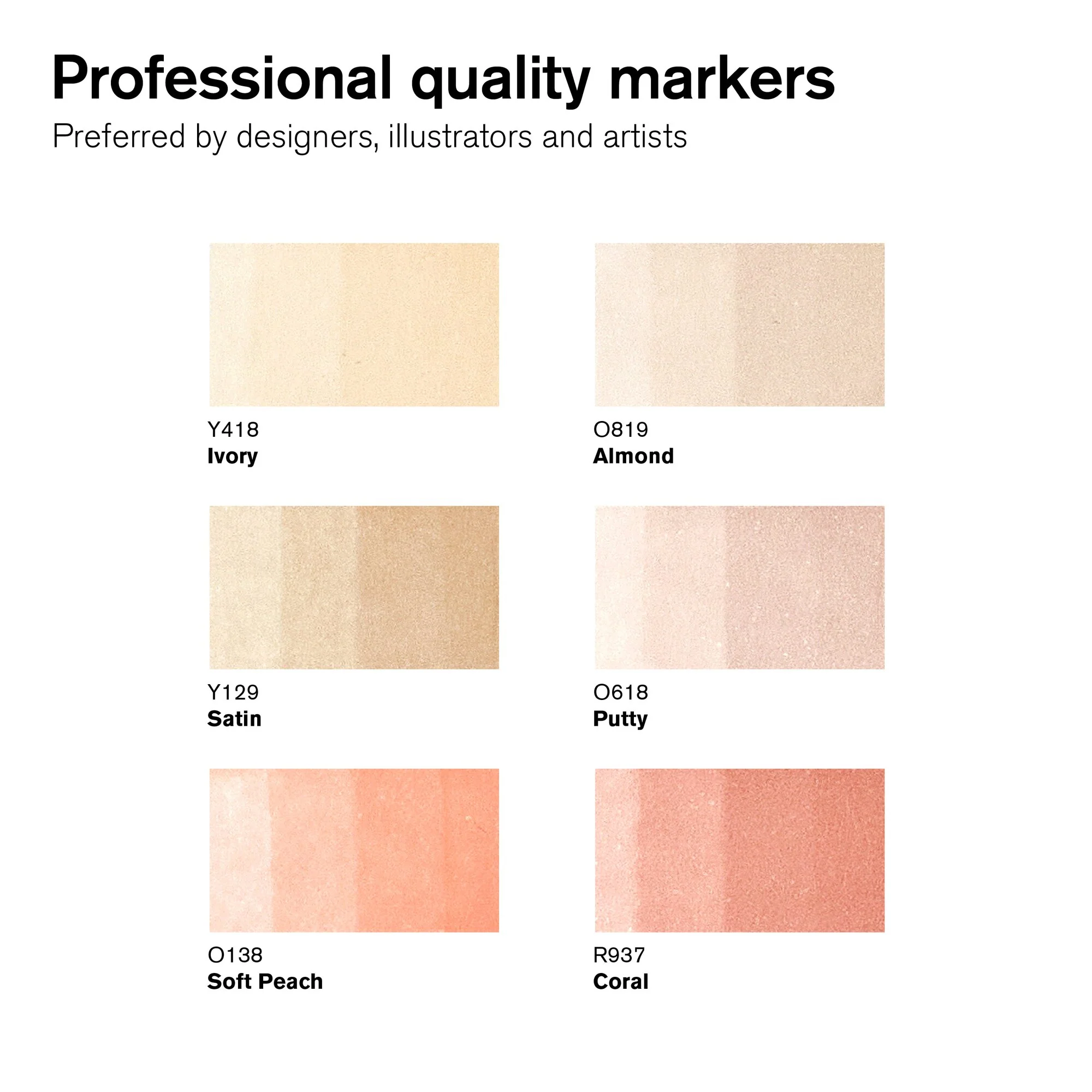 Winsor & Newton Promarker Set of 6 Skin Tones #1 - Image 2