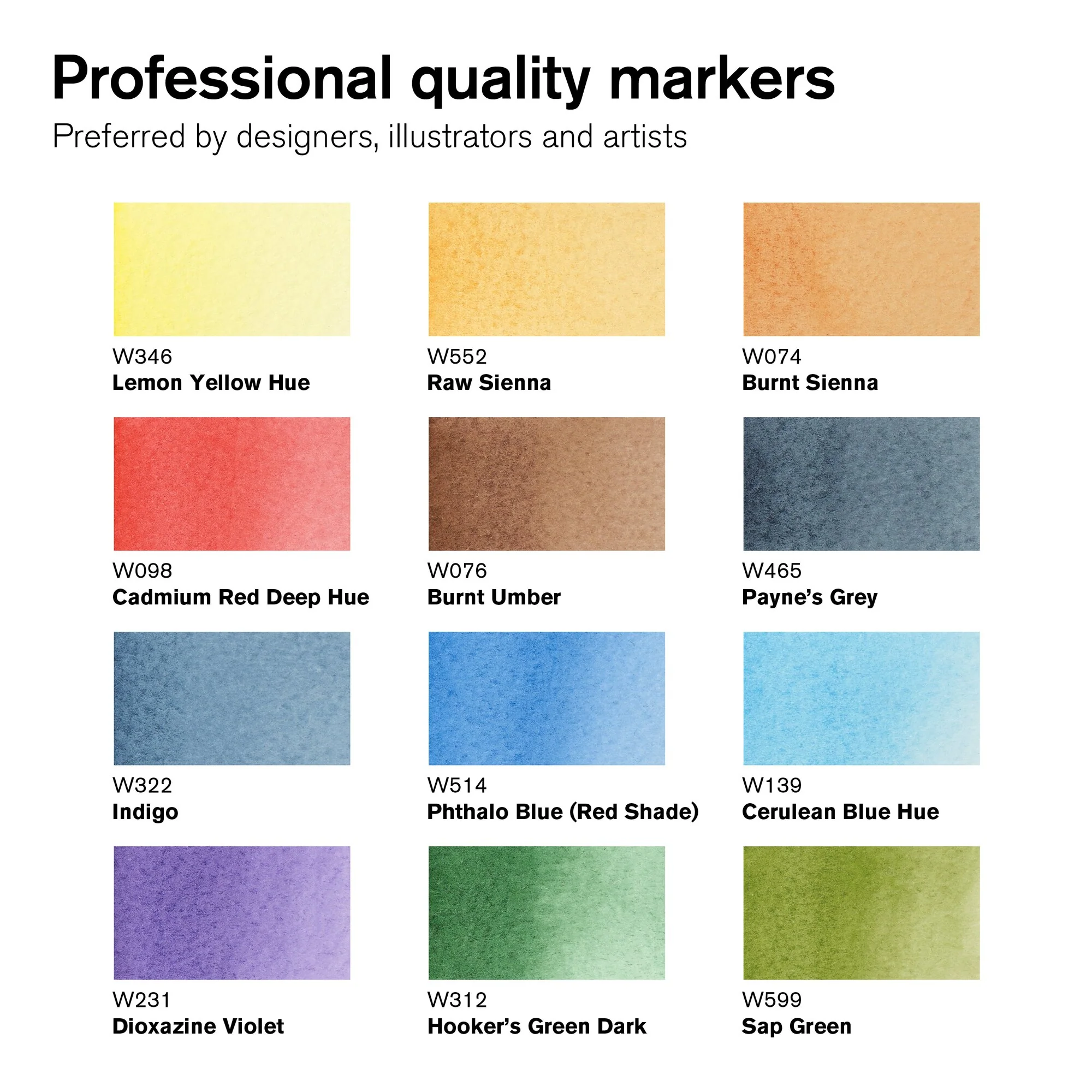 Winsor & Newton Promarker Watercolour Set of 12 Landscape - Image 2
