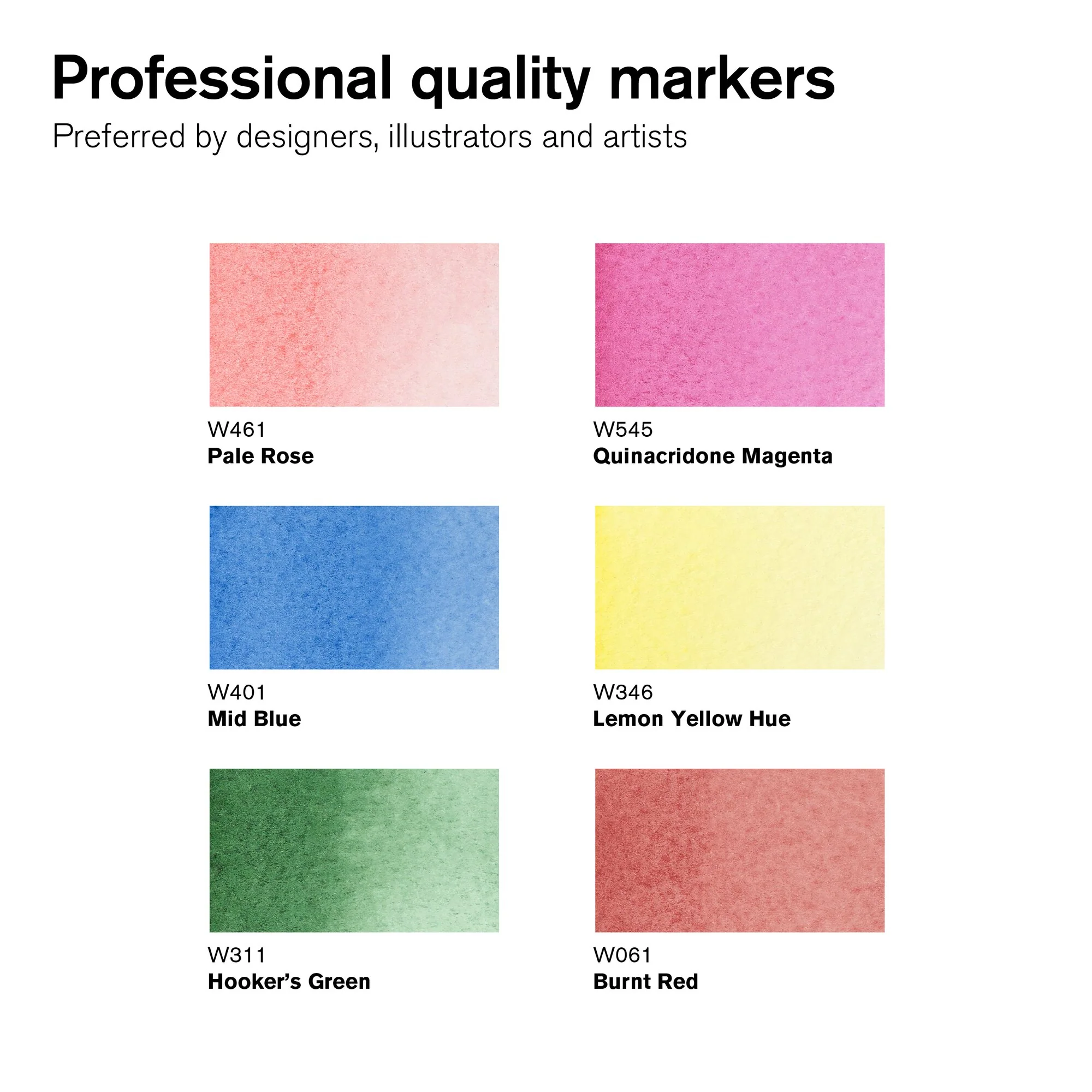 Winsor & Newton Promarker Watercolour Set of 6 Floral - Image 2
