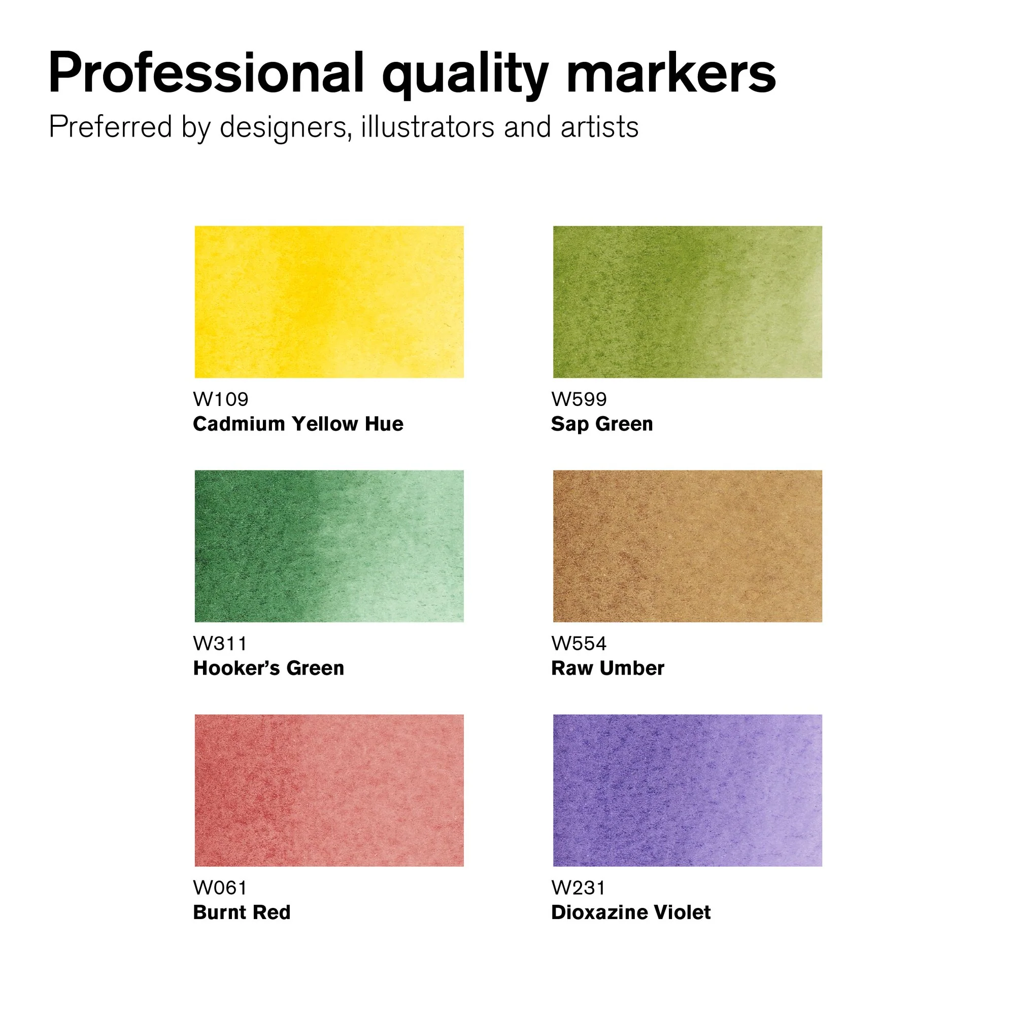 Winsor & Newton Promarker Watercolour Set of 6 Foliage - Image 2