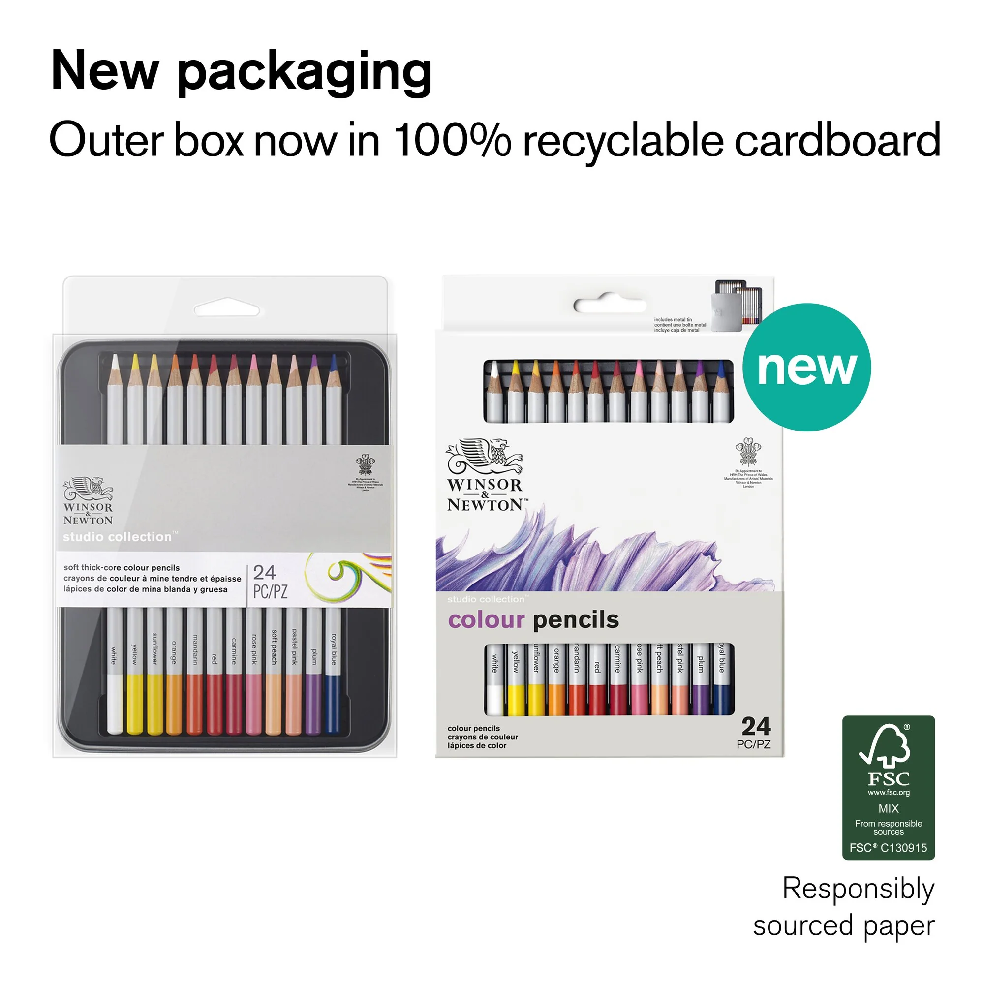 Winsor & Newton Studio Collection Colour Pencil Set of 24 - Image 3