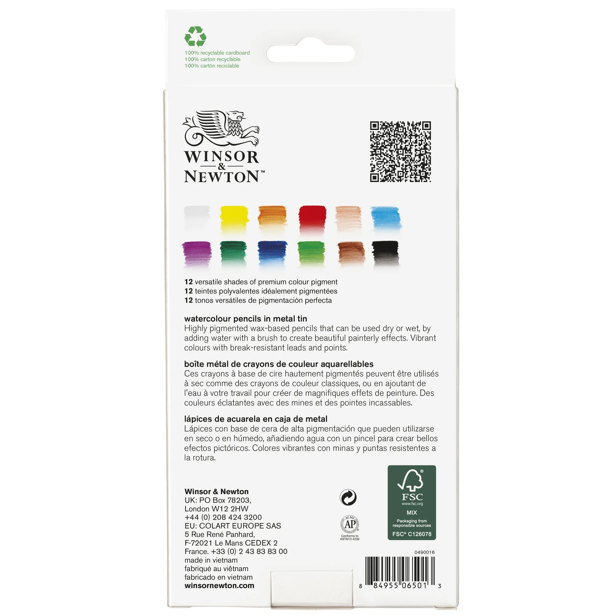 Winsor & Newton Studio Collection Watercolour Pencils Set of 12 - Image 4