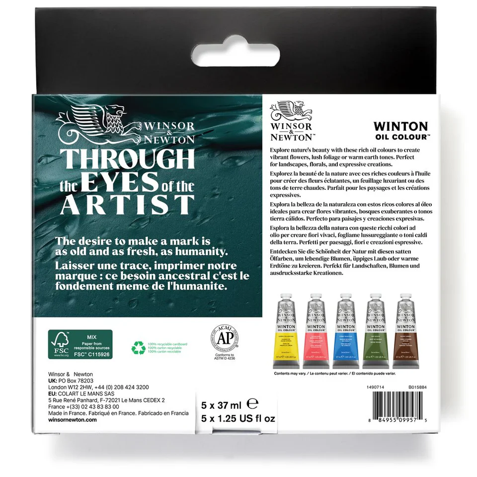 Winsor & Newton Winton Oil Colour Set of 5 x 37ml - Botanic - Image 3