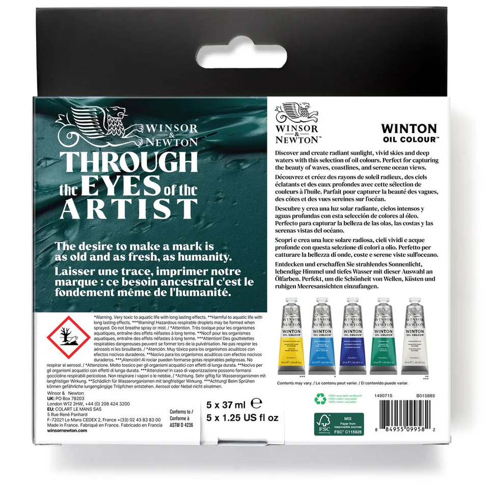 Winsor & Newton Winton Oil Colour Set of 5 x 37ml - Seascapes - Image 2